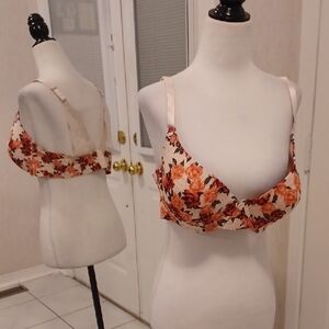 4/$40 New Floral Print Push-Up Bra - Size 40D